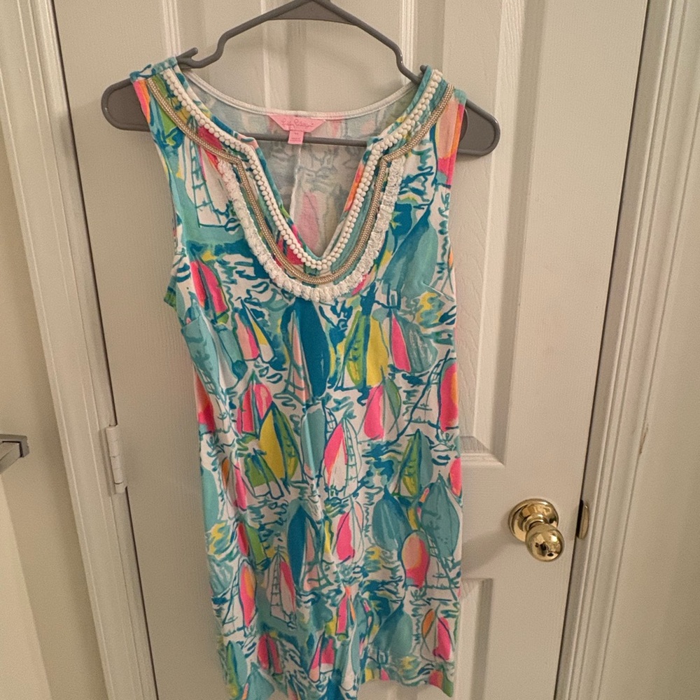 Lilly Pulitzer Multicolor Dress with Beaded Trim